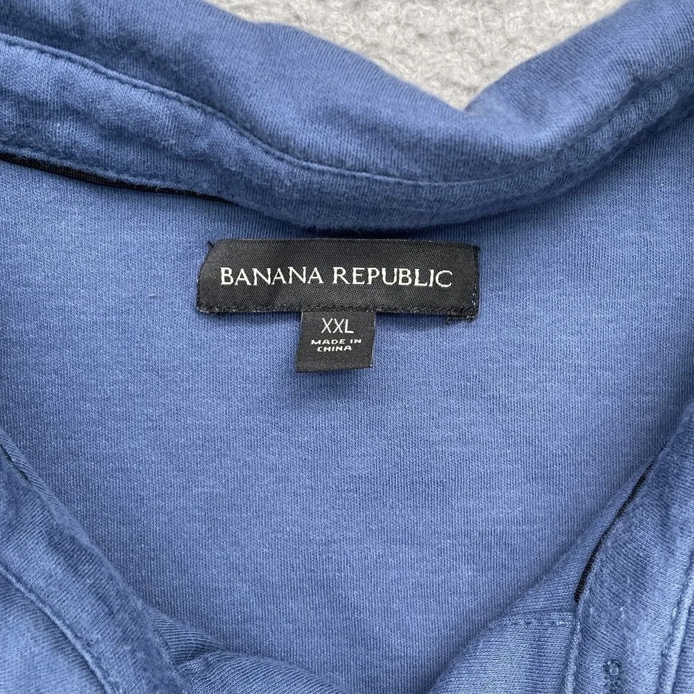 Banana Republic Polo Shirt Mens XXL Blue Preppy 90's Corpcore Golf Modern Travel